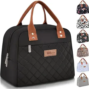 Insulated Lunch Tote for Women Men Adults - Durable Cooler Bag with Front Pocket, Lunch Box Container for Work Picnic, Black (Lightweight)