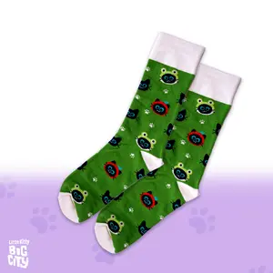 Socks - Kitty Hats - Lime