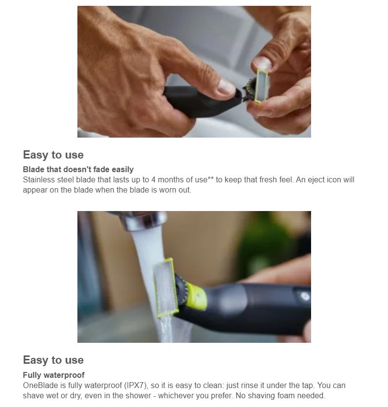 Philips Norelco OneBlade 360 Pro Hybrid Face & Body Electric Trimmer QP6542/70 Philips Norelco OneBlade 360 Pro Hybrid Face & Body Electric Trimmer QP6542/70