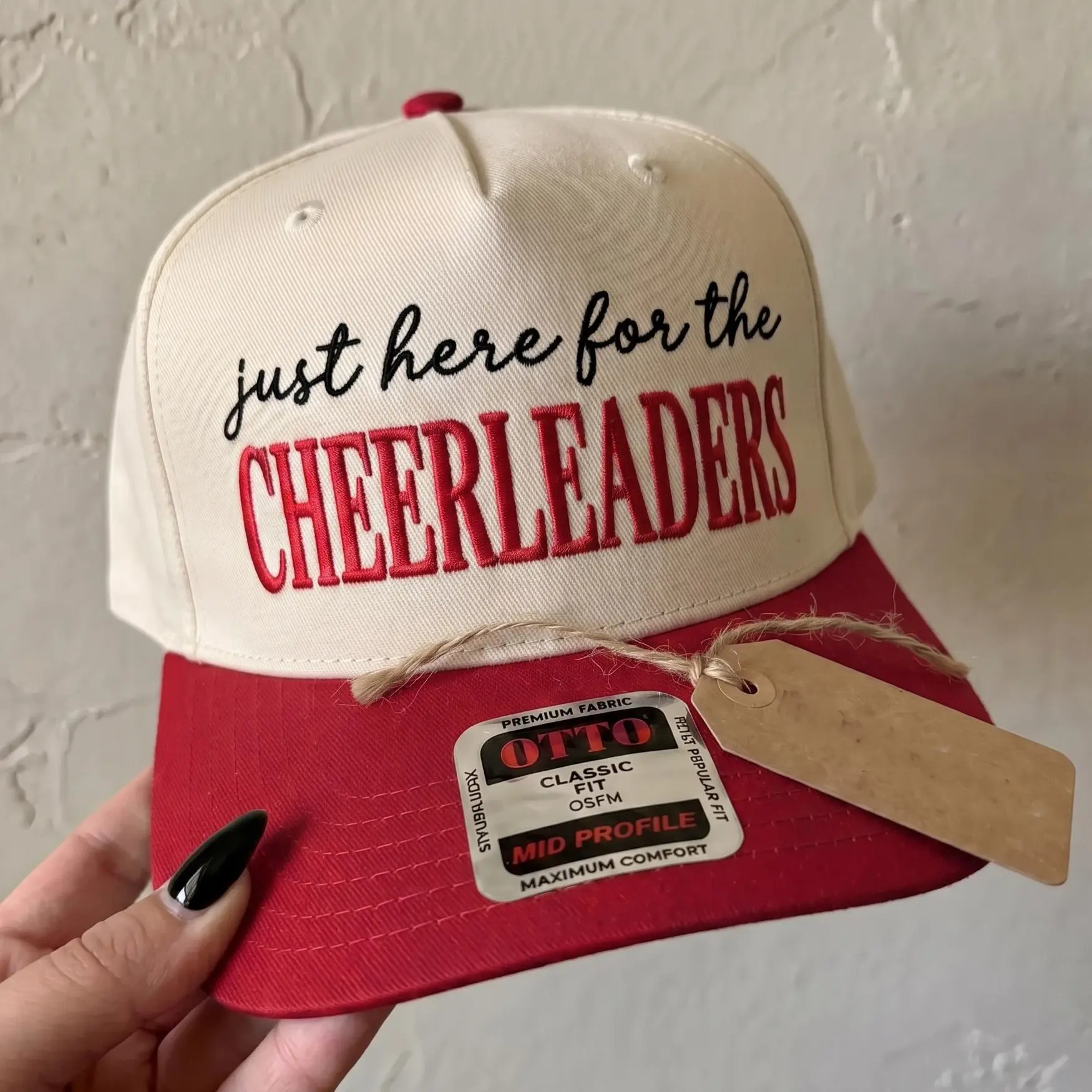 Just Here For The Cheerleaders Hat Embroidered Hat Cute Cheer Mom Sarcastic Sports, Unisex Hat, Gift For fans, Gift For Her Him