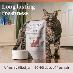 Azuna Pet Odor Eliminator for Strong Odor Gel | Plant Powered Australian Tea Tree Oil | Dog and Cat Room Deodorizer | Pet and Child Friendly | Cedarwood Scent | 8oz Pod