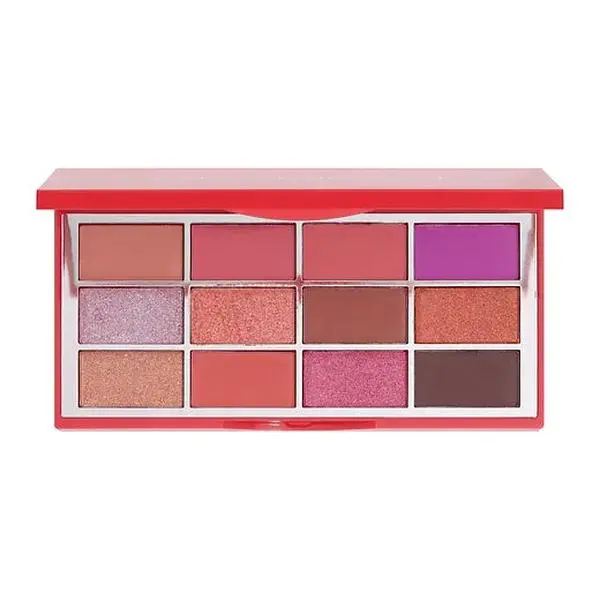 Ruby May Neon Peach Illuminati Eyeshadow Palette - 12 Shades, High Pigment, Shimmer Finish, for Eye Makeup Looks