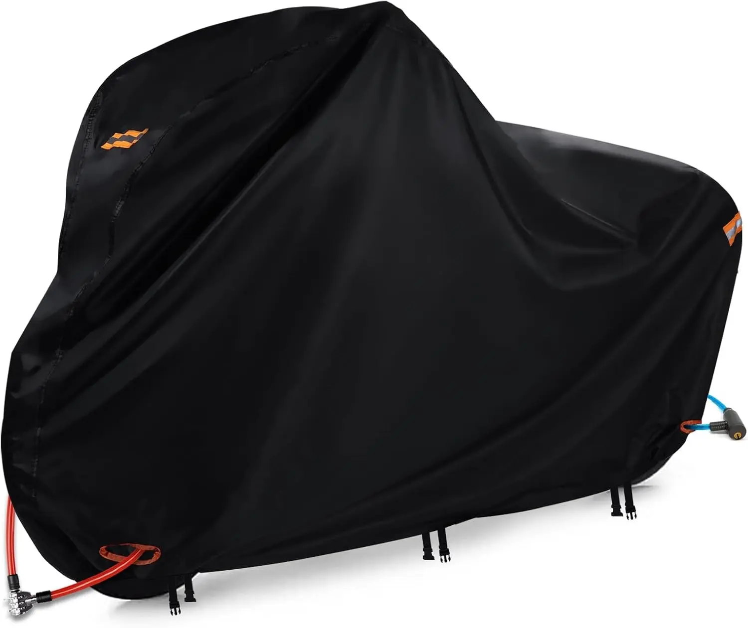 Waterproof Outdoor Bike Cover with Lock Holes & 3 Buckles 420D Heavy Duty Ripstop Anti UV Snow Wind Proof for Mountain Road City Electric Bikes Up to 68 inch