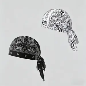 Paisley Cooling Headscarf Cap Set, Motorcycle Pirate Head Wrap Safety Helmet Liner, Elastic Fit Hand Washable Multifunctional Outdoor Headwear for Athletes & Outdoor Enthusiasts
