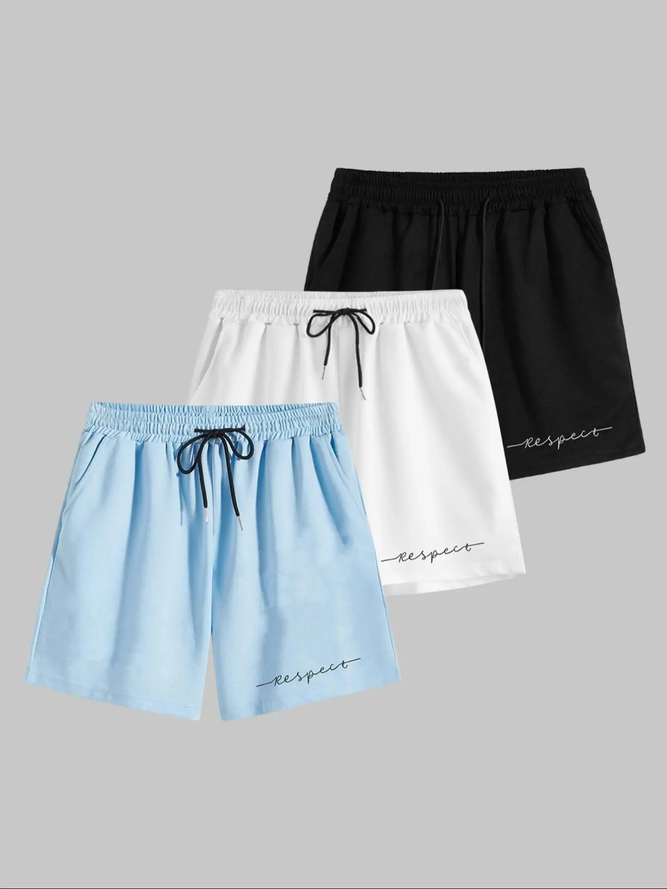 Menswear Letter Print Drawstring Waist Pajama Shorts, Regular Fit Casual Comfy Pocket Sleep Shorts, Mens Shorts, Shorts for Men, Summer Lounge Bottoms