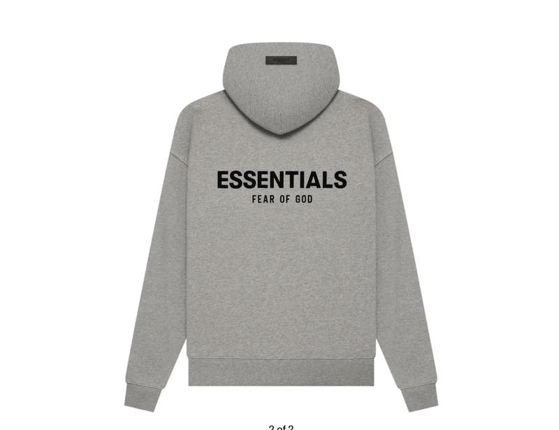 Fear of God Essentials Dark Oat Meal Hoodie - Fear of God Logo Pullover Sweatshirts for Casual Wear