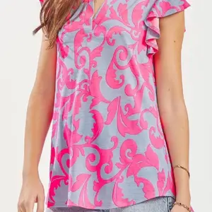 Dear Scarlett Lizzy Flutter Sleeve Top Lavender C0028