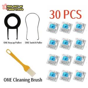 Mechanical Keyboard Switches Blue, Crisp Clicking Sound, Strong Tactile Feedback, Suitable for 3D Printers & Gaming Keyboards