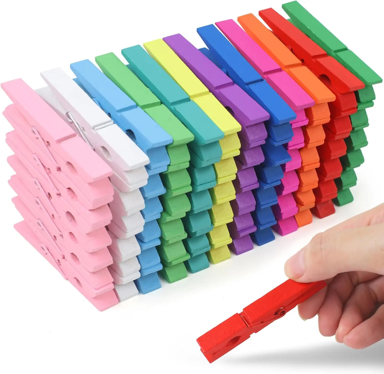 72 Pcs 2.9 in Heavy-Duty Wooden Clothes Pins, Home Decor Photo Clip Holders for Hanging Clothes, Pictures, Classroom Crafts