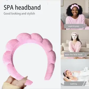 Spa headband 1 Pcs for women-girls, Makeup sponge headband, Non slip face wash, skincare-Padded soft thick terry cloth hair band accessory 1 Pcs Towel Hair Headband Minimalist Comfort Fit Headband