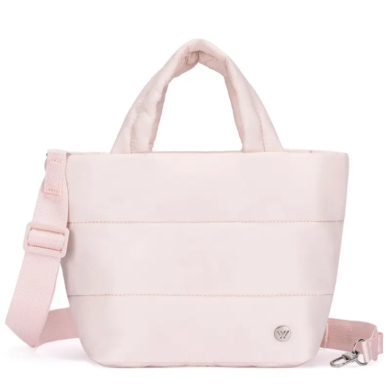 WESTBRONCO Women's Small Striped Nylon Puffer Crossbody Bag - Reusable Lunch Bag for Women, Waterproof, Foldable, Adjustable Strap, Zip Closure, Casual Hands-Free Carry, Gift-Ready Pick for Gift-Giving