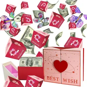 Christmas Surprise Gift Box, Unique Folding Envelope, Contains Color Paper, Pop Up Card, Tearable Greeting Cards, Perfect for Birthdays, Anniversaries, Valentine's Day