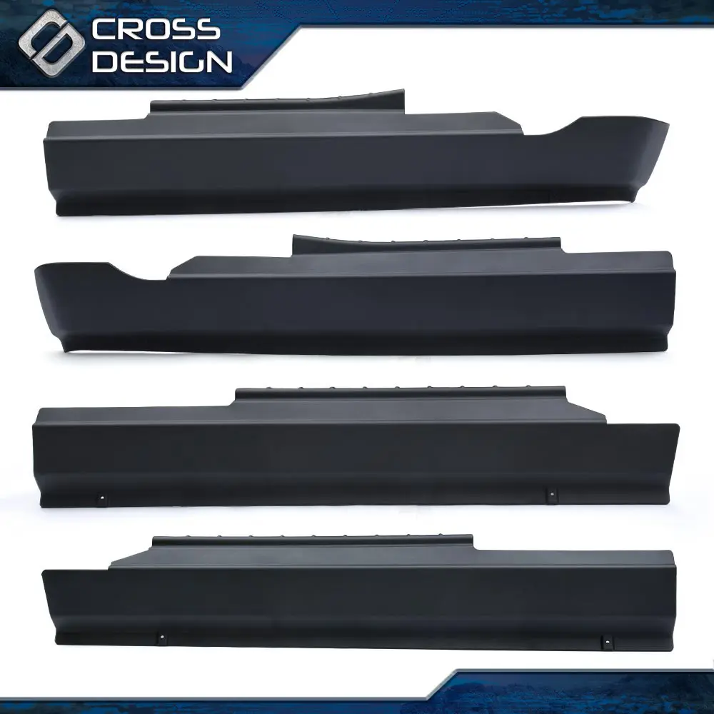 CROSSDESIGN Rocker Panel Protector Guard Cover Trim, Car Accessory Vehicle Fit For 2009-2018 Dodge Ram Crew Cab