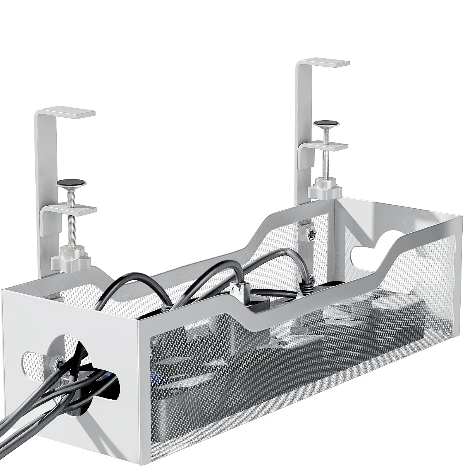 Cable Management Under Desk - No Damage to Desk, Standing Desk Cable Organizer,  Under Desk Cord Organizer, Under Desk Wire Management Tray