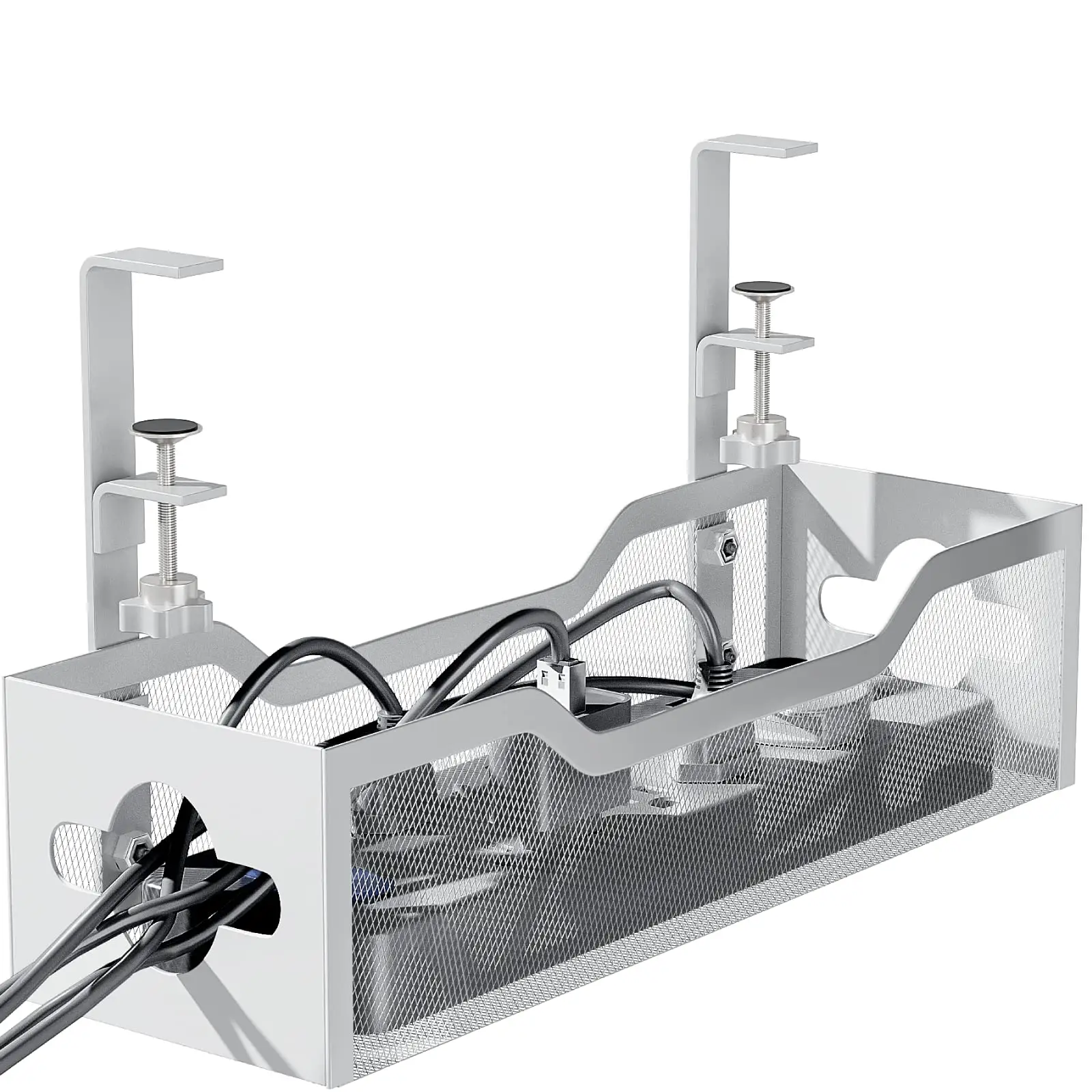 Cable Management Under Desk - No Damage to Desk, Standing Desk Cable Organizer, Under Desk Cord Organizer, Under Desk Wire Management Tray