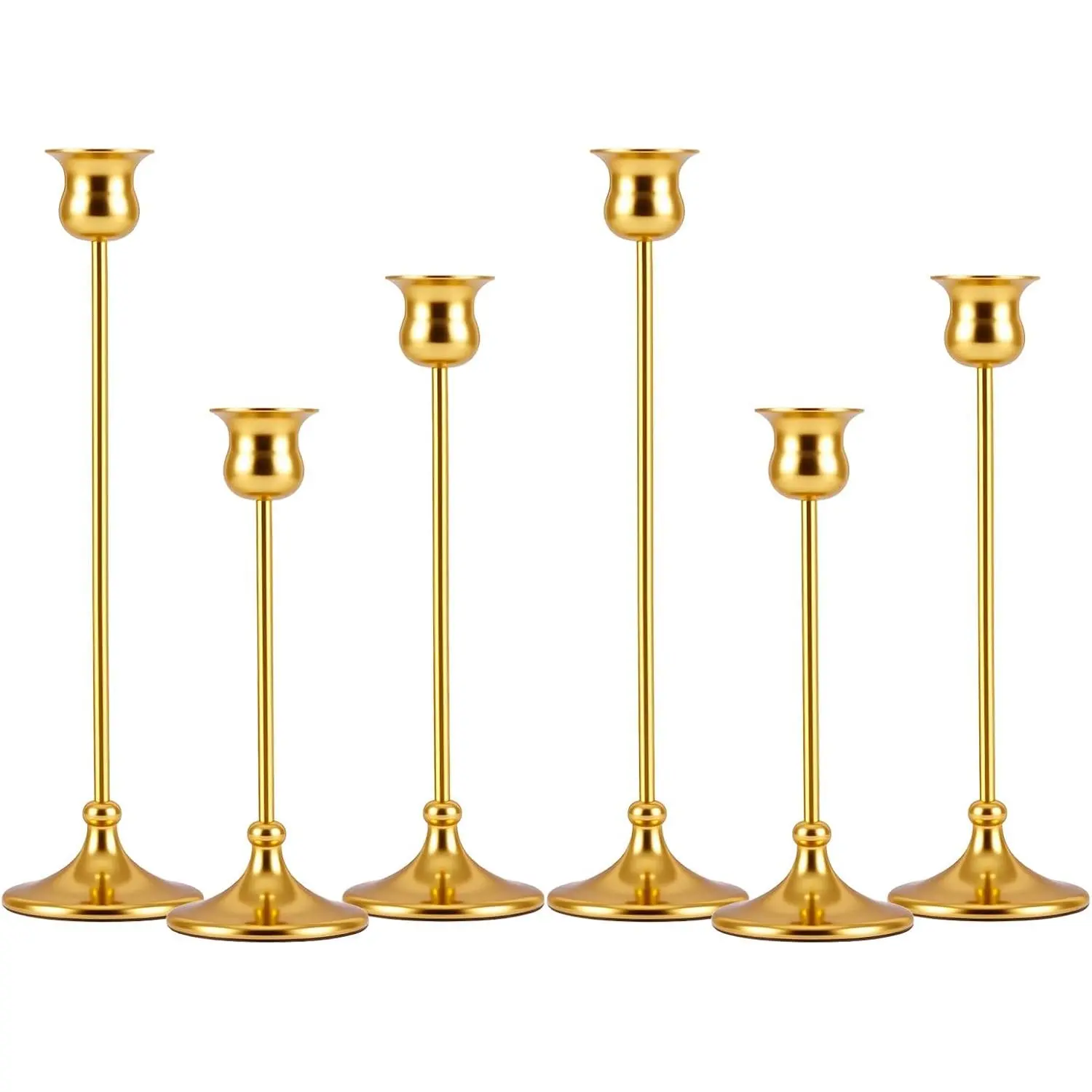 Metal Candle Holder Taper Candlestick Holders for Candle Sticks  Candelabra for Halloween Thanksgiving Christmas (, 2 Sets (6 pcs))