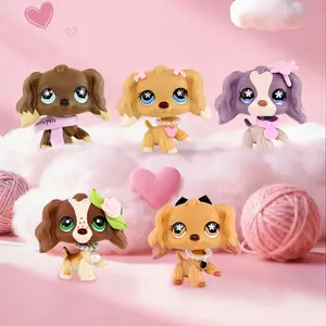Pet Shop Cocker Spaniel Bobble Head Figures 5 PC Toys for Kids Birthday Xmas Gift Colletor Set