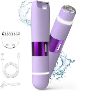 Electric Hair Removal Tool, 1 Box Rechargeable Painless Hair Trimmer & Accessories, Waterproof Body Hair Shaver for Arms, Legs, Face, Bikini Area, Self Care Kit