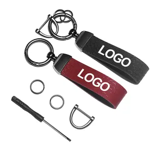 Car Keychain, Car Logo Keychain, Simple Design PU Leather Key Ring, Auto Accessories, Car Key Holder, Vehicle Interior Decoration, Car Key Box