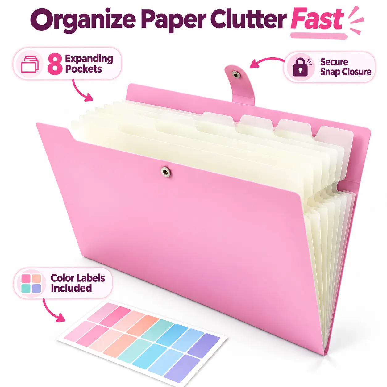 File Organzier, Documents Organzier 12-Compartment A4 Folder, Multi-Pocket Folder, Labeled Document Box, Folder With Pockets, Ideal For Office, Home, School, Paper File Storage Solution