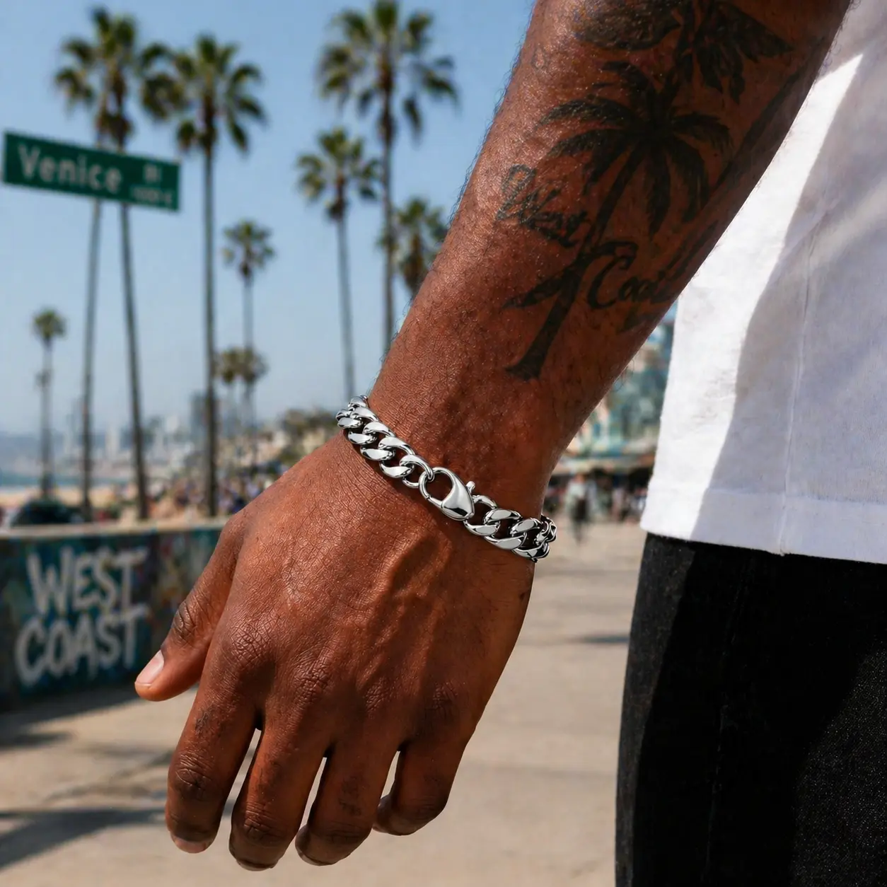 Unisex 9mm Stainless Steel Cuban Link Bracelet - Waterproof, Rust-Resistant, Sweat-Proof Metal Coating Chain, No Green Skin, Modern for Daily Wear & Beach Use, Ideal for Chain Stacking, Sweat-Proof Chain