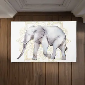 Begin Home Decor CODM2134V52143 21 x 34 in. Elephant on Mandalas Door Mat - Spiritual Indoor & Outdoor