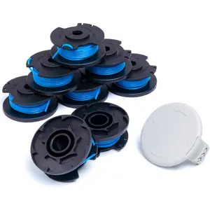 8 Pack Weed Eater String Replacement for Ryobi 18v, 24v, and 40v Cordless Trimmers, Plus 1 Cap