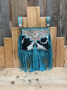 Cowhide & Leather Fringe Crossbody Bags!