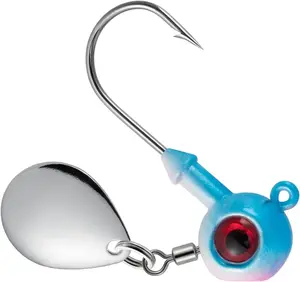 10 Pack Underspin Jigs Heads Freshwater Swimbait Ball Jig Bass Walleye Fishing Hooks Colorado Spinner  Flat Bottom Stand up