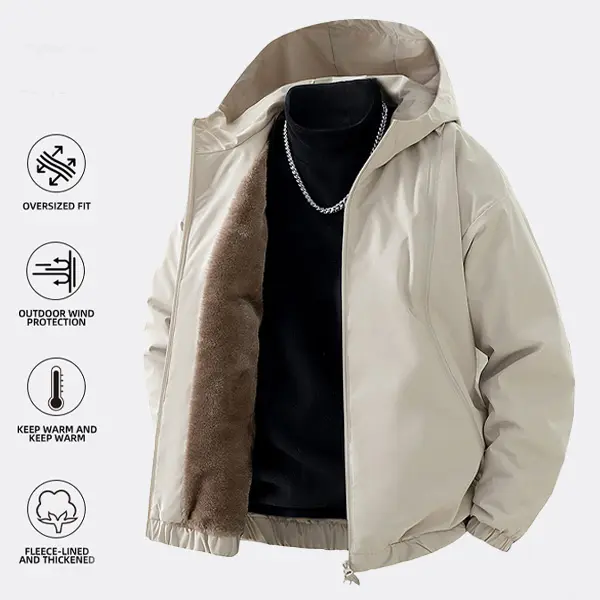 Oversized Fleece Lined Winter Jacket For Men | Windproof, Thick & Warm | A Street Style Essential