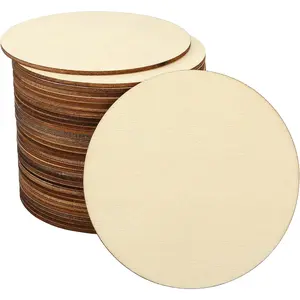 Unfinished  Circles for Crafts,  Rounds for Crafts, Round Discs for Painting, Writing, DIY Supplies, Engraving and Carving,  Decorations (4" 36 count)