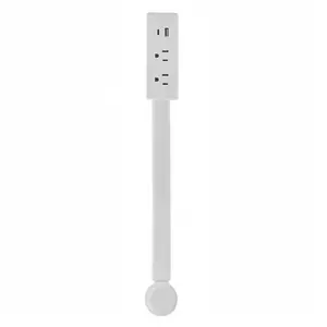 Adjustable Rotatable Power Socket Extender, 180° Swivel Base, Dual AC Outlets USB A&C Fast Charging Port, Built-in Phone Holder, No Drill Easy Install, Overload Fireproof Safety Certified for Home Office Use