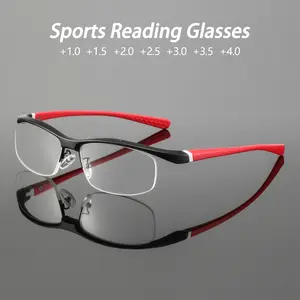 Men's Plastic Brow Bar Half Frame Reading Glasses, Fashionable and Comfortable, Lightweight Durable Glasses, Ideal for Near and Far Vision, Daily Commuting Use