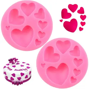 2 Pcs Heart Silicone Molds, Different Sizes Heart Chocolate Mold Heart Shape Candy Molds for Cookie Decor, Pastry, Cake, Chocolate Making
