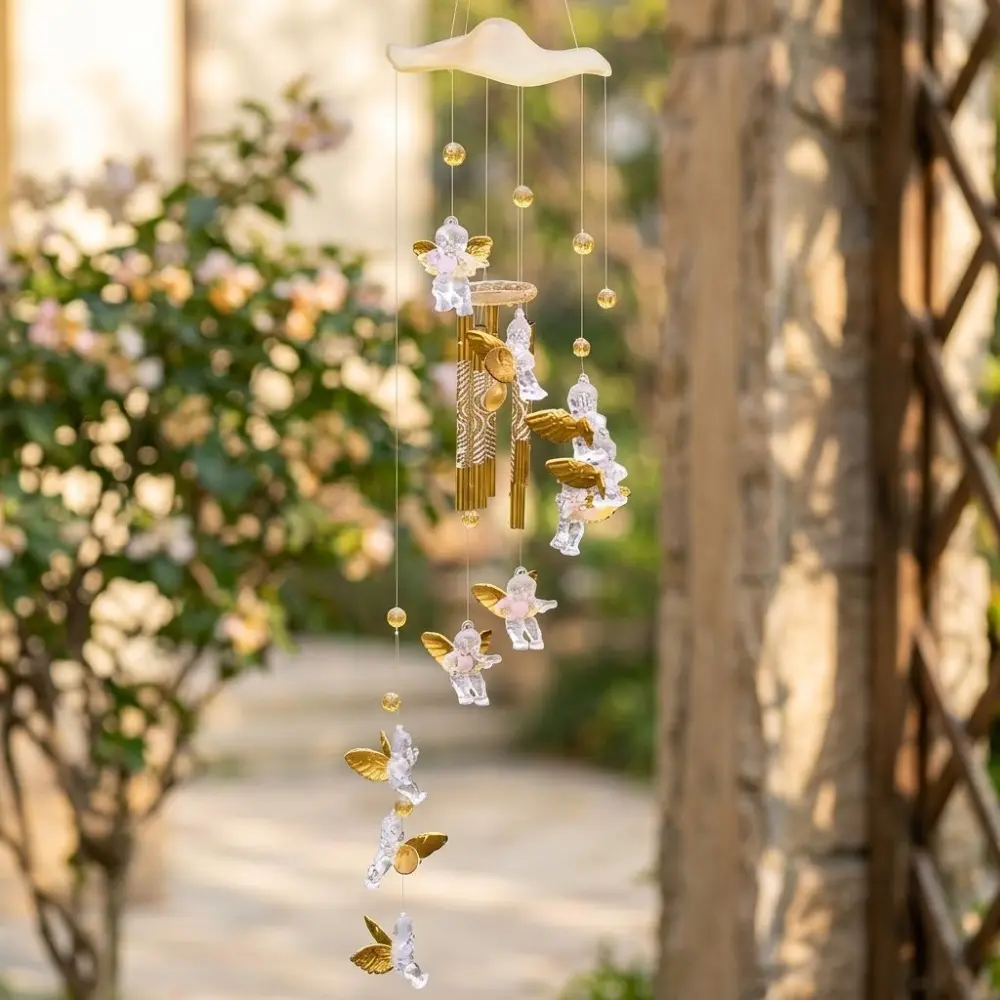 Angel Cupid Wind Chime, Adjustable Bells Home Decor, Dorm Room & Bedroom Ornament, Graduation Friendship Gift, Versatile Door Window Balcony Decor, Modern Minimalist Room Setup, Handmade Present, Cute Desktop Healing Decor