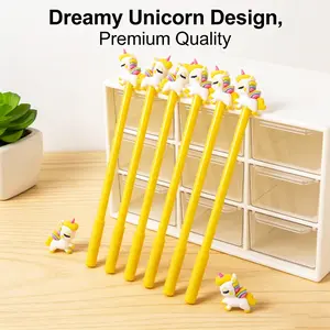 15/25pcs Creative and Lovely Yellow Unicorn - themed Wooden Pencils for Campus Design. Creative Gifts from the Unicorn Series for the Back - to - School Season. Colors are Random.