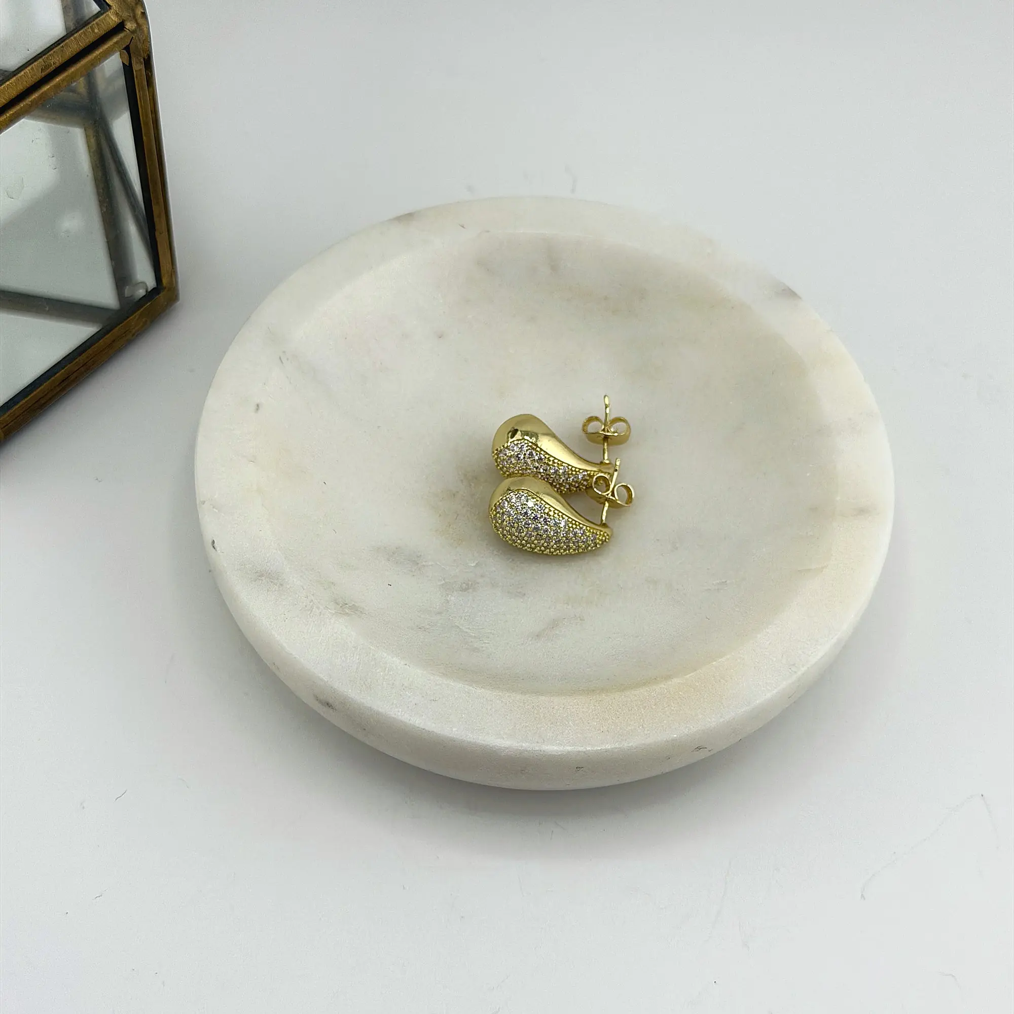 Pave Teardrop Earrings 18K Waterproof