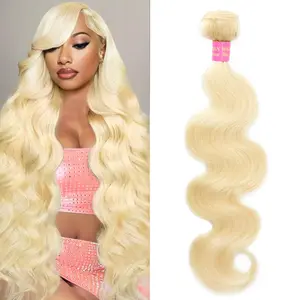 613 Bundles Body Wave Blonde Bundles 14A Grade Brazilian Virgin Human Hair 100g  Bundle Blonde Weave