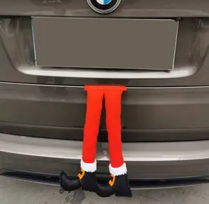Sattiyrch Christmas Car Auto Costume Decoration Santa Claus Legs Sticking Out of Trunk Santa Christmas Decoration