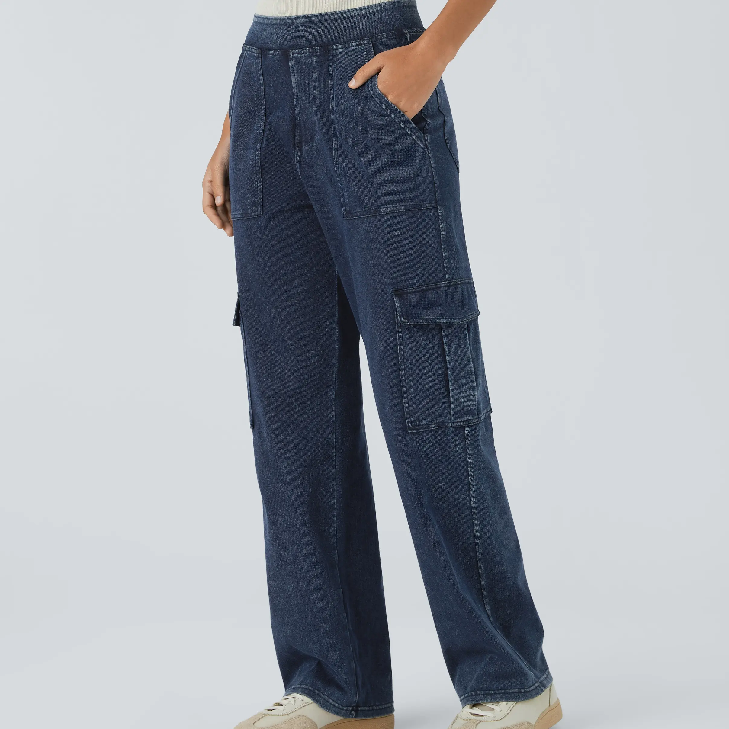 Washed Denim Navy Blue