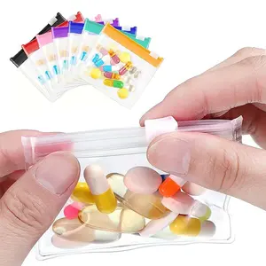 Pill Pouch Bags Ziplock Pill Pouch Set Reusable Clear Zipper Medicine Pouch Organizer Self-Sealing Travel Pill Storage Bag Set Plastic Bags with Slide Lock Waterproof Clear Travel Bag for Storage