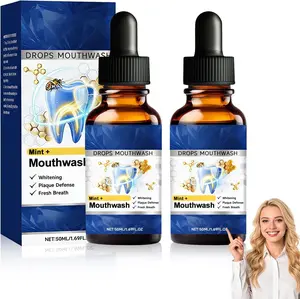 2 bottles: oral repair solution, mint-flavored mouthwash, and professional gum repair drops — repair teeth, effectively improve oral hygiene, and freshen breath