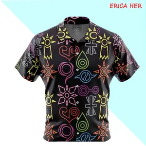 Crest Symbols Digimon Button Up Hawaiian Shirt