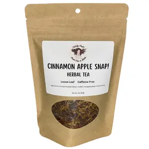 Witchy Pooh's Cinnamon Apple Snap! Loose Leaf Sweet Apple Fruit Rooibos Herbal Tea, Caffeine Free Beverage