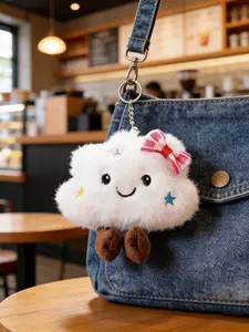 Adorable Cloud Plush Toy Charm, Cute Keychain Backpack Decoration, Cartoon Doll Pendant for Girls, Perfect Gift for Birthdays and Holidays