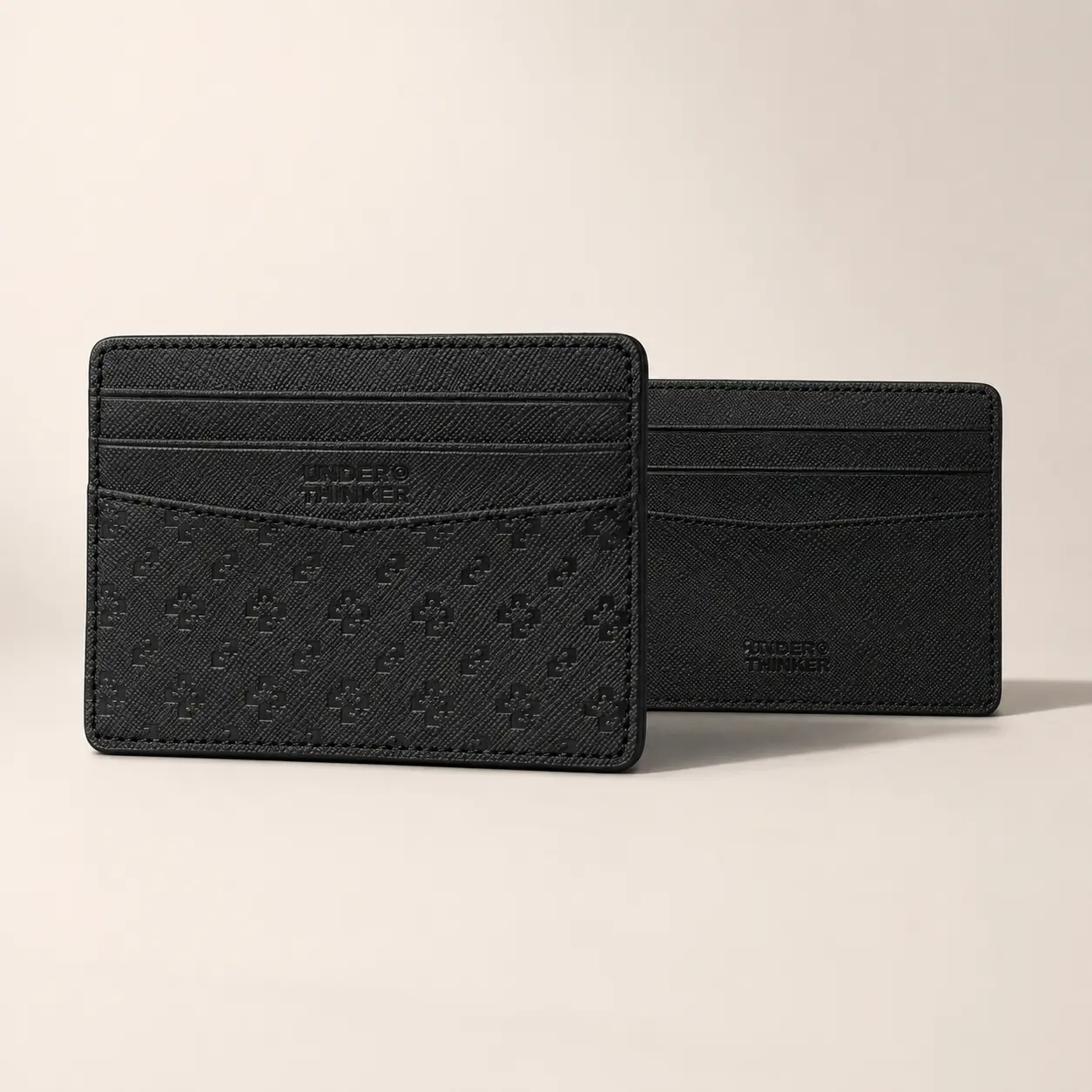 UNDER THINKER Slim Card Holder for Men and Women, RFID Blocking Faux Leather Wallet with Gift Box Included 0708 TDF