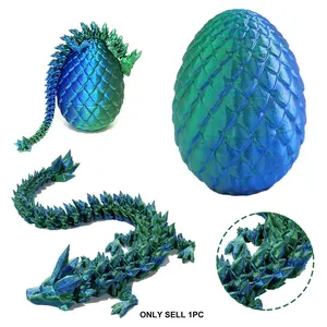 3D Printed Dragon Eggs with Dragon Inside, Articulated 3D Dragon Toys, for Boys Teen, Fidget Toy Dinosaur Eggs, Articulated Fidget Figurines, Fantasy Creature Figures, Fidget Toys & Desk Decor, Party Gifts, Decorative Fidget Figurine