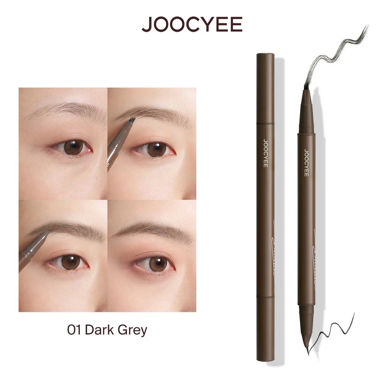 JOOCYEE Double Headed Eyebrow Pencil, Easy Application, 2-in-1, Dual-End, Multi-Use, Brow, Lash, Ultra-Fine, Long Wear, Non-Cakey, Silky, Beginner-Friendly, Multi Shades, Portable, Novel, For Holidays, Refresh Look, Summerwins campingessentials