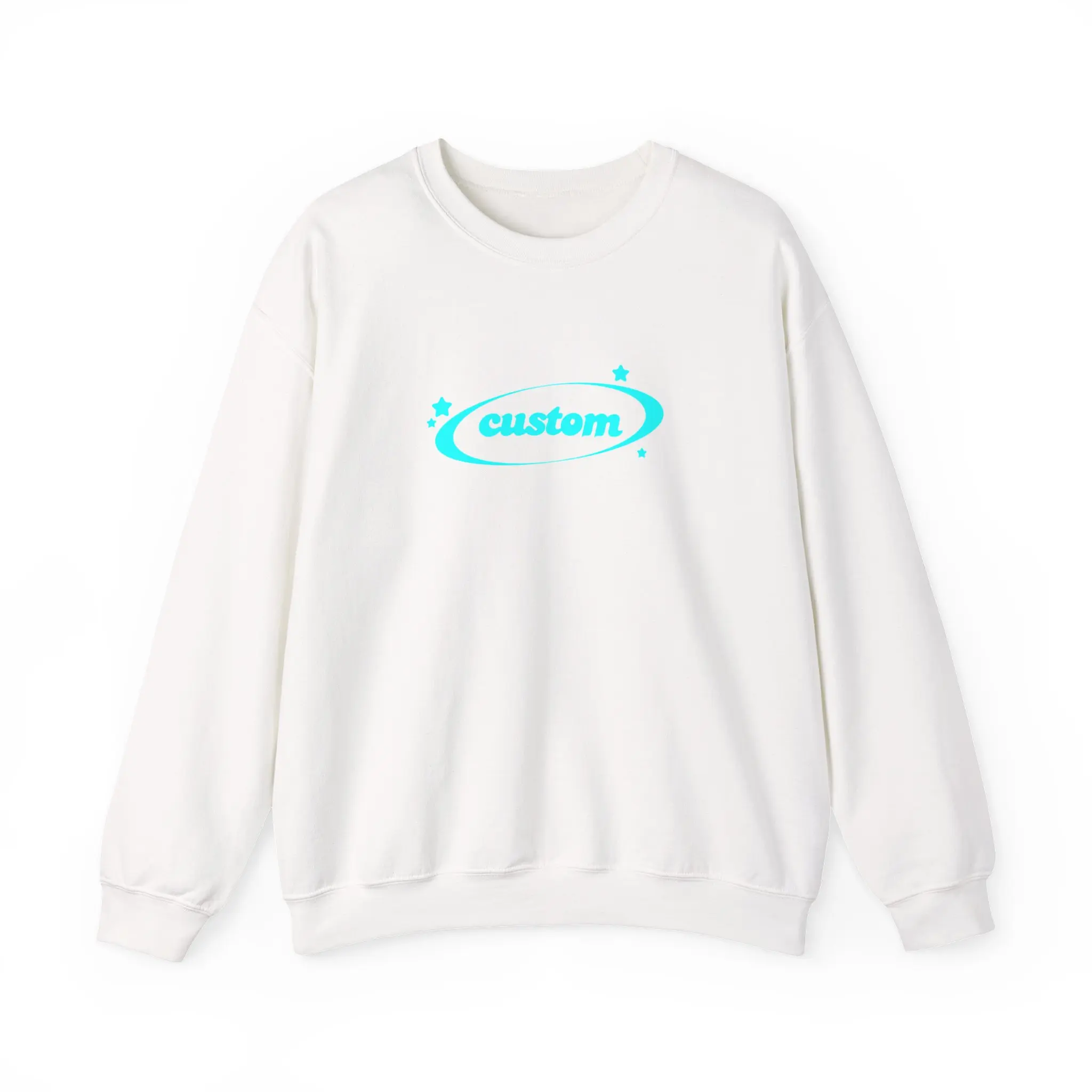 custom (no tagline) (cyan) crewneck sweatshirt