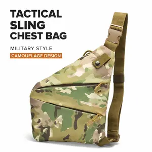 Men's Camo Tactical Sling Bag, Lightweight Multifunctional Crossbody Chest Pack with Multi Pockets for Hiking, Camping, Travel & Daily Use